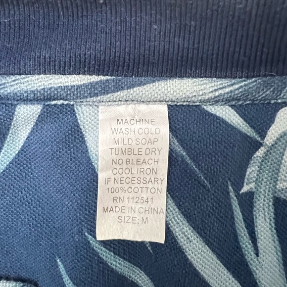 Men's Blue Floral Polo Shirt - Picture 9 of 9